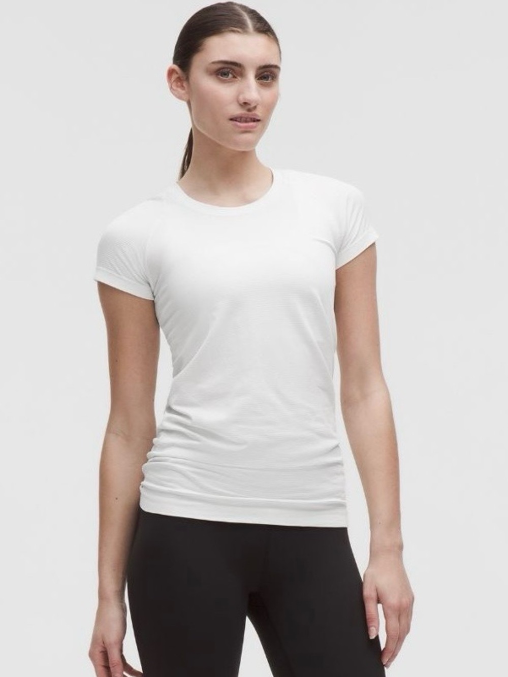 Lululemon 6 swiftly tech short sleeve top hip length white
